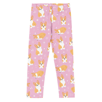 Girls Purple Corgi Dog Buttery Soft Leggings