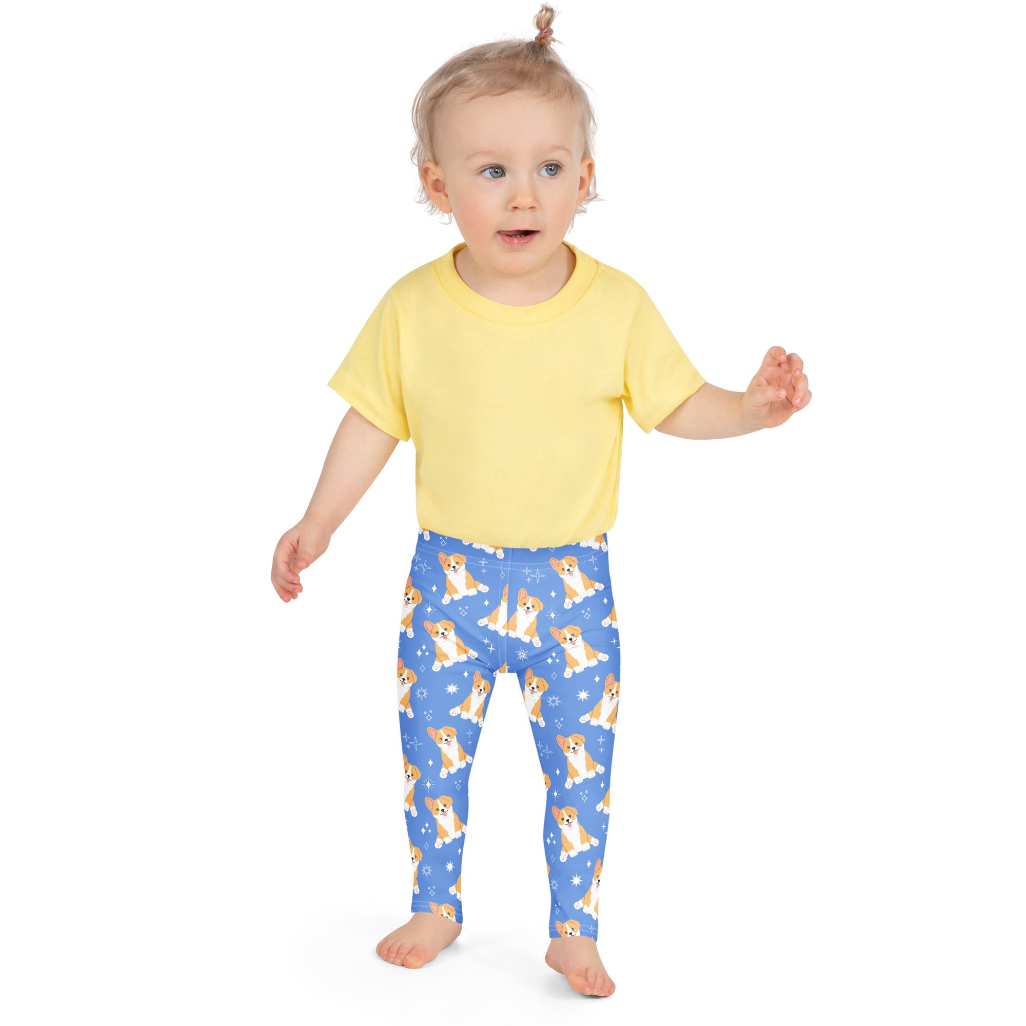 Kids Blue Corgi Dog Buttery Soft Leggings