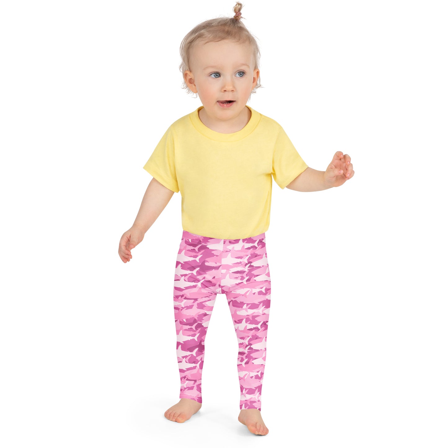 Girls Pink Shark Buttery Soft Leggings