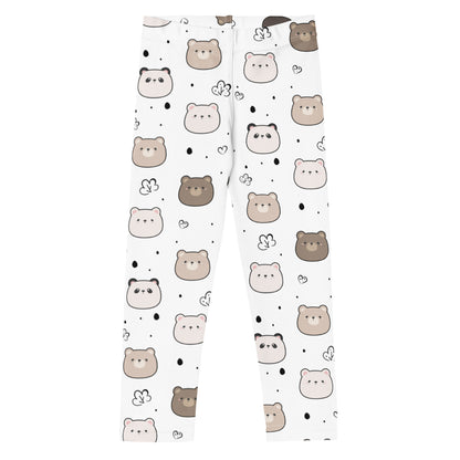 Kids White Bear Face Buttery Soft Leggings