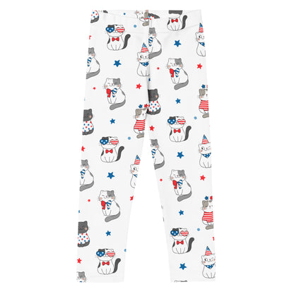 Kids Fourth of July Cat Buttery Soft Leggings