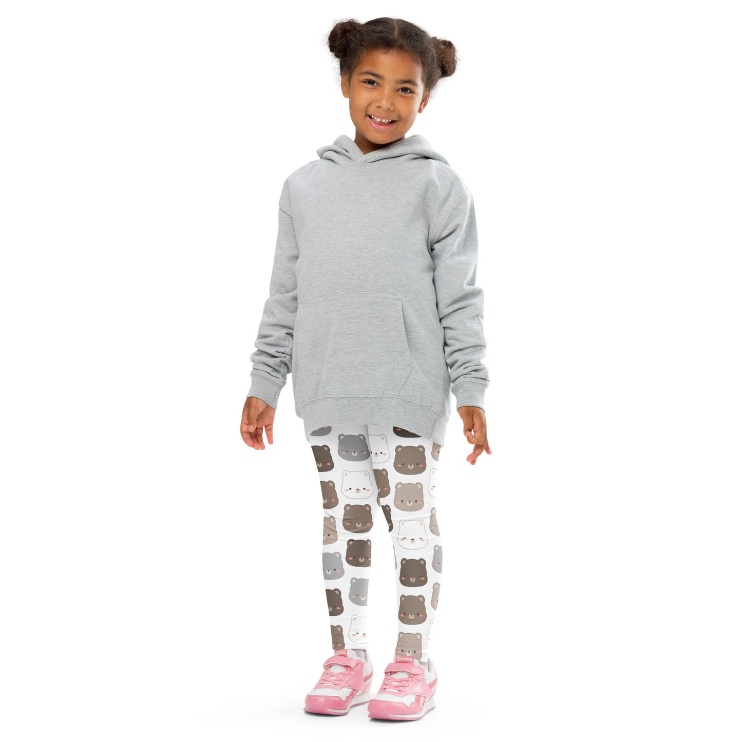 Kids Bear Face Pattern Buttery Soft Leggings