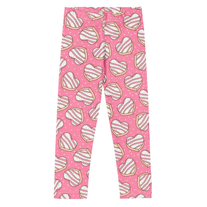Girls Pink Heart Cookie Buttery Soft Leggings