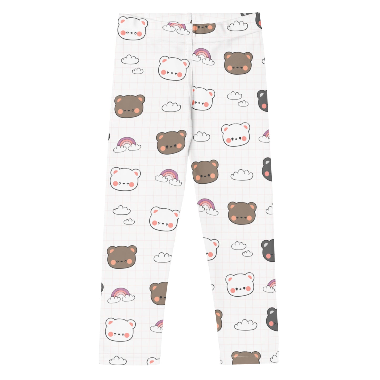 Girls Kawaii Bear Rainbow Buttery Soft Leggings