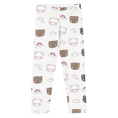 Girls Kawaii Bear Rainbow Buttery Soft Leggings