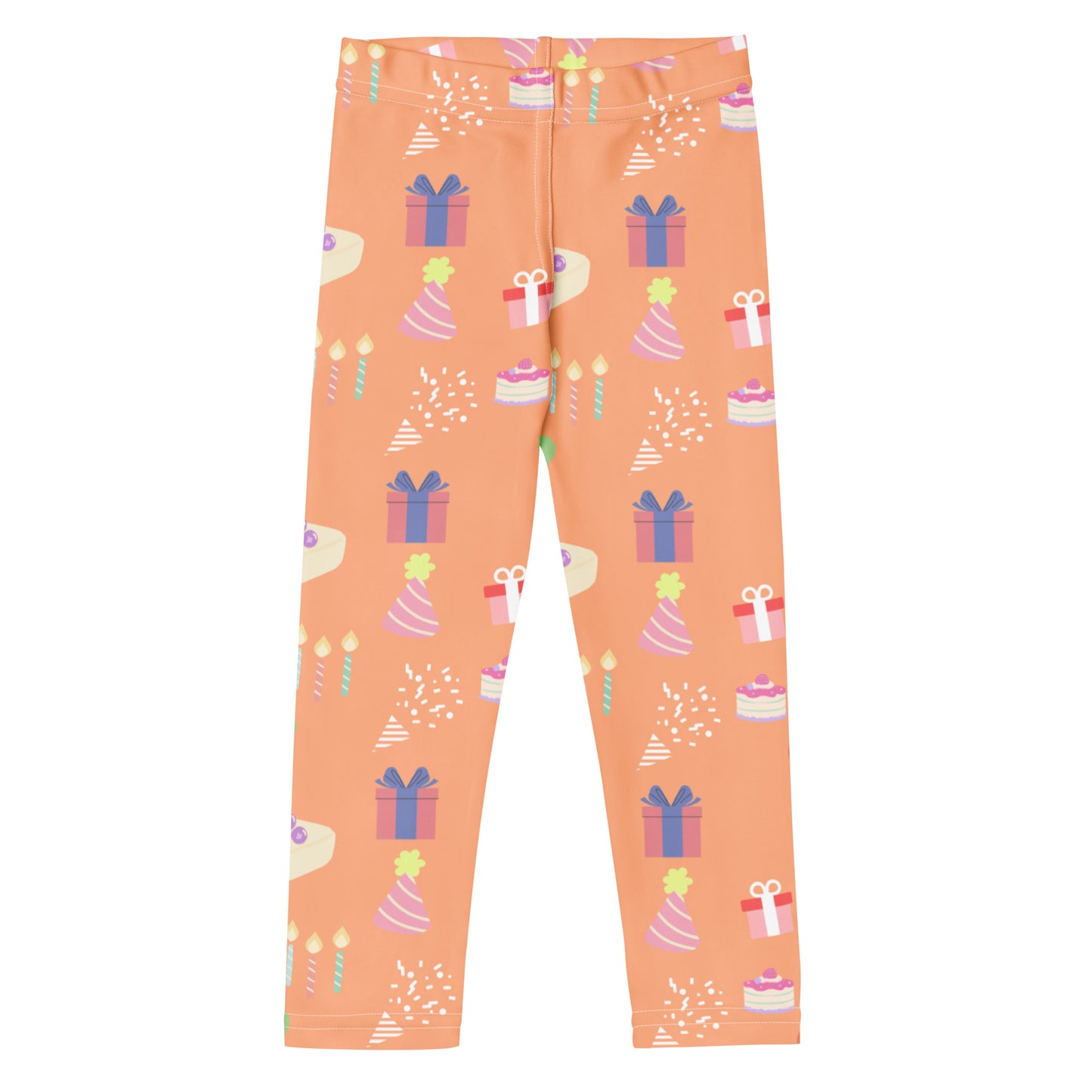 Kids Orange Birthday Pattern Buttery Soft Leggings