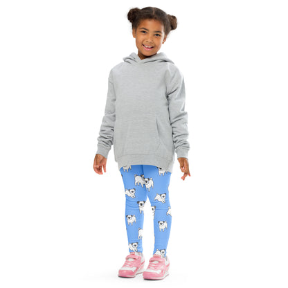 Kids Blue Pug Buttery Soft Leggings
