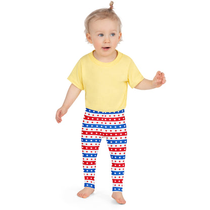 Kids Red, White and Blue Stars and Stripes Buttery Soft Leggings