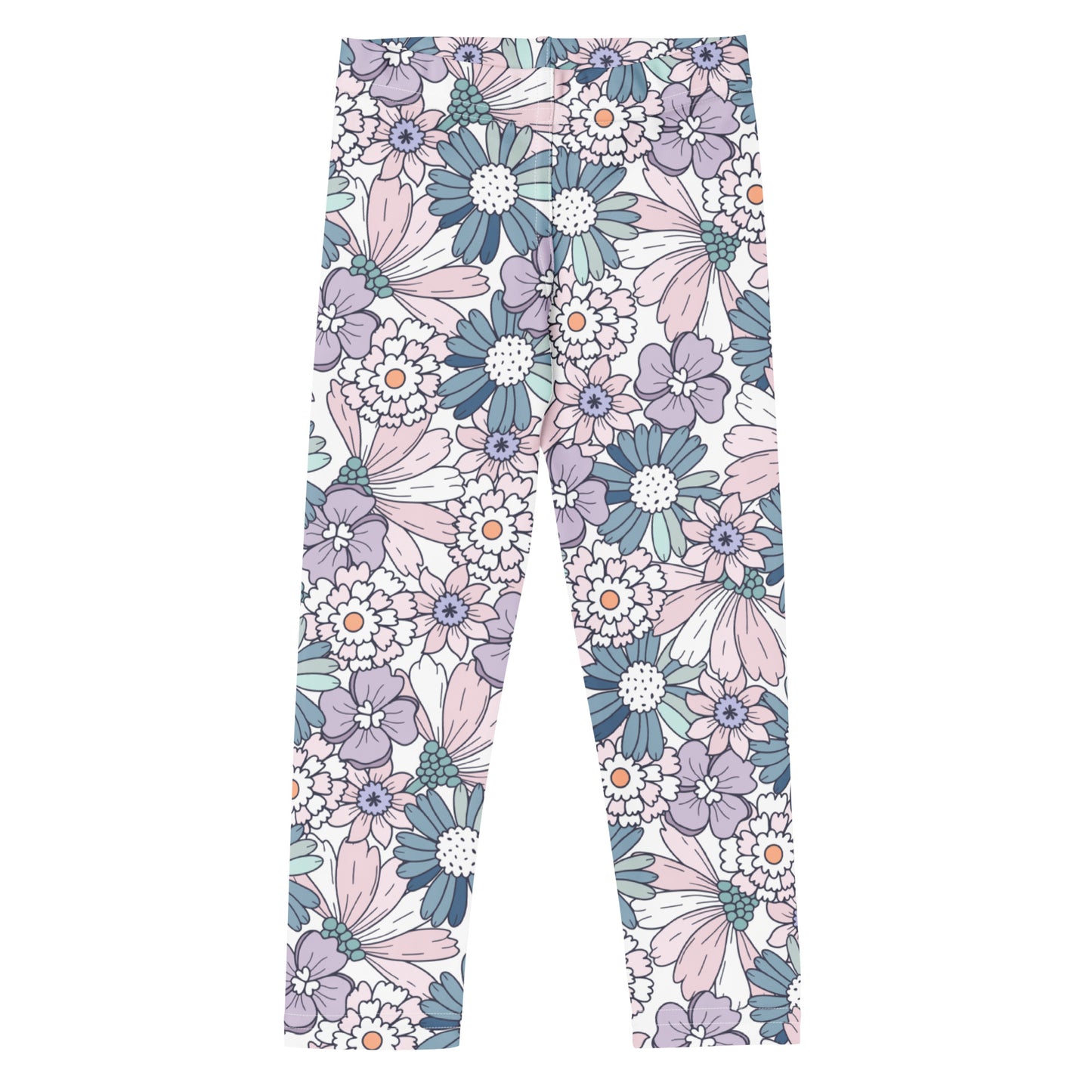 Girls Pastel Purple Floral Buttery Soft Leggings