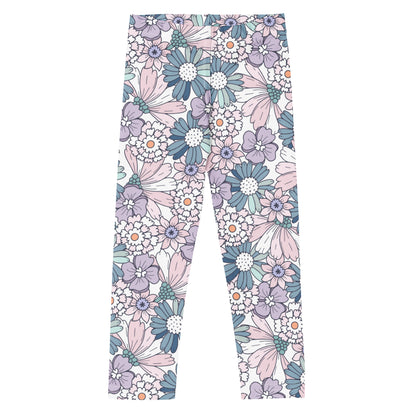 Girls Pastel Purple Floral Buttery Soft Leggings