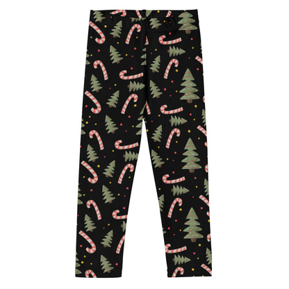 Kids Christmas Candy Canes & Trees Buttery Soft Leggings