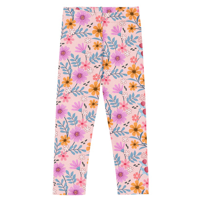 Girls Pink Floral Buttery Soft Leggings
