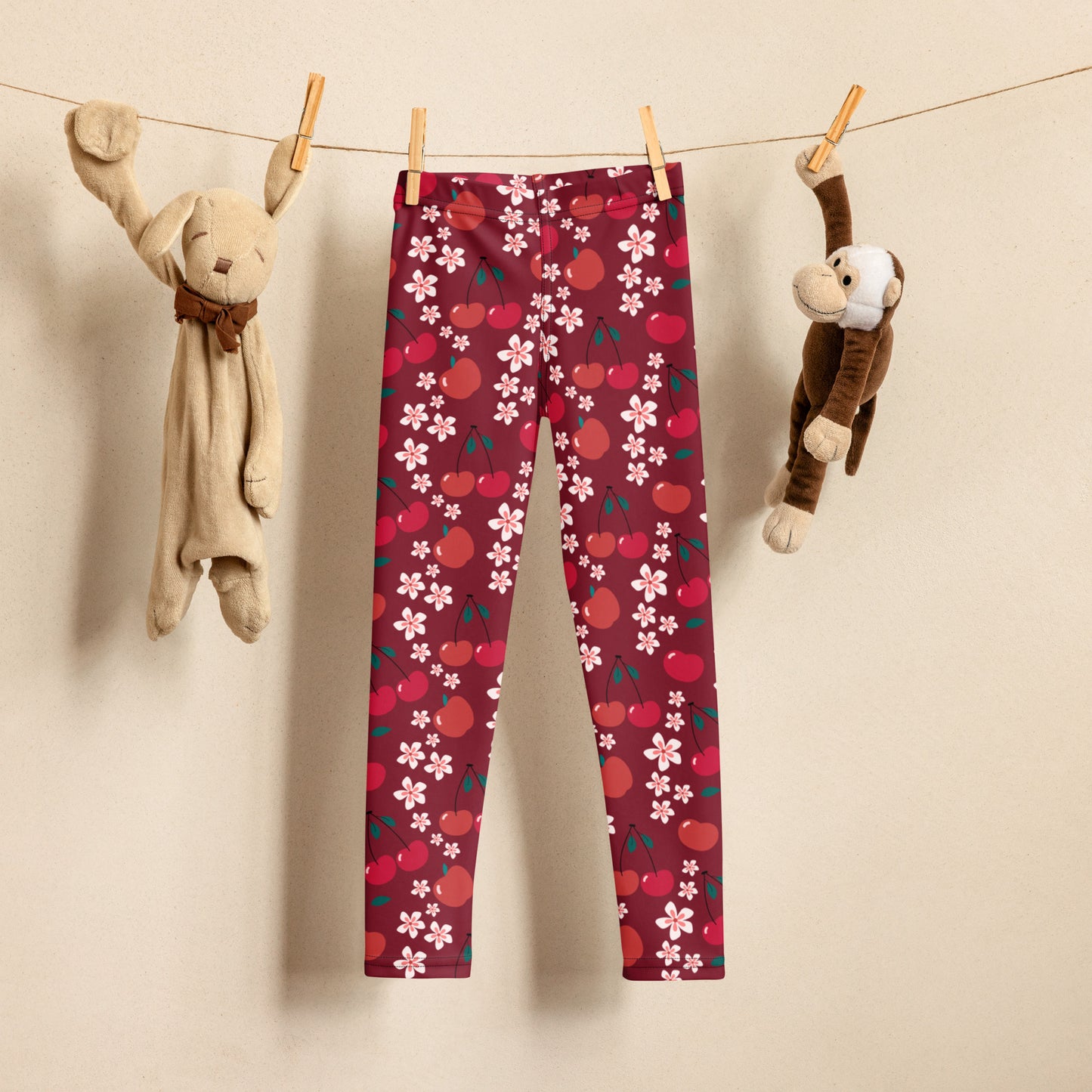 Girls Cherry Blossom Print Buttery Soft Leggings