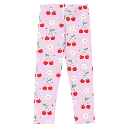 Girls Pink Cherry Buttery Soft Leggings