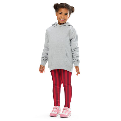 Girls Red Christmas Stripe Buttery Soft Leggings