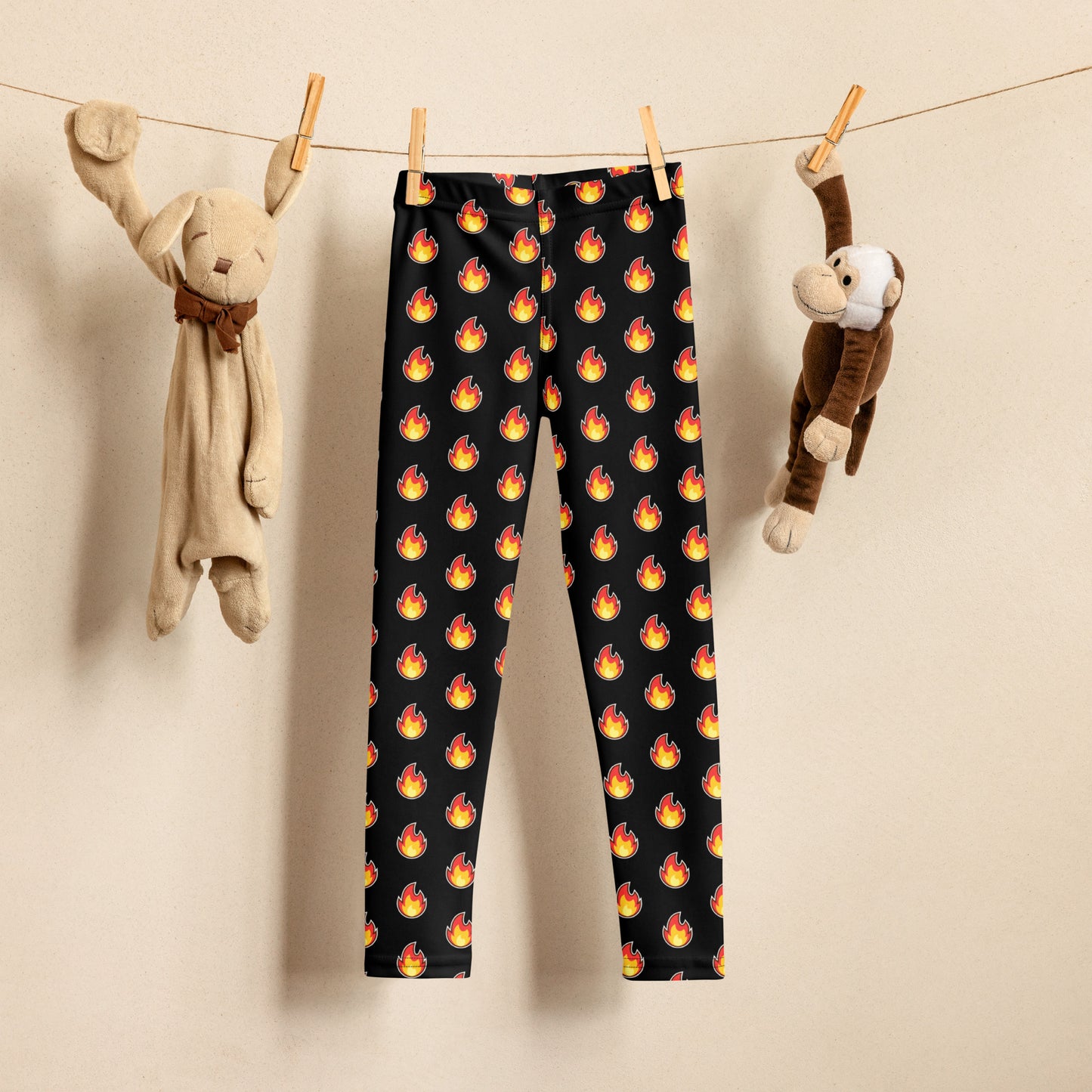 Kids Flame Emoji Buttery Soft Leggings