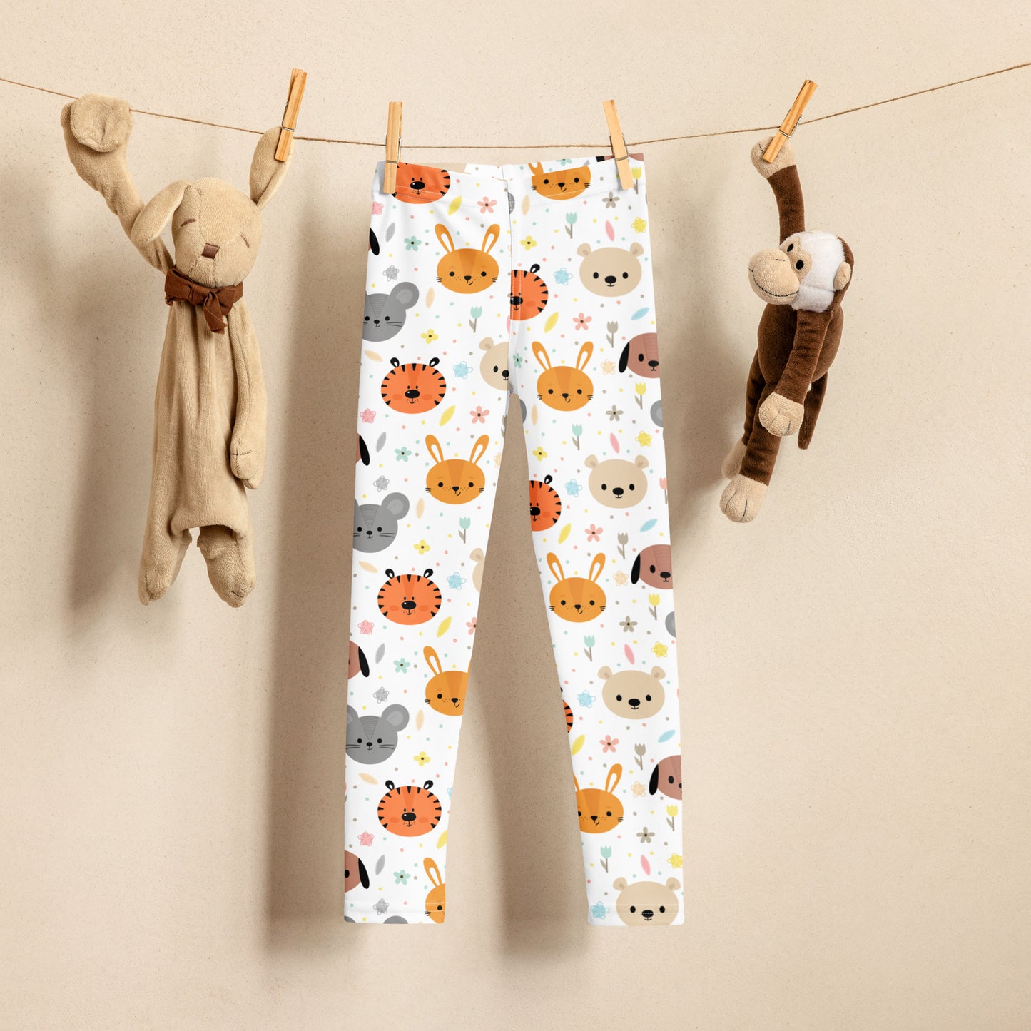Kids Animal Faces Buttery Soft Leggings