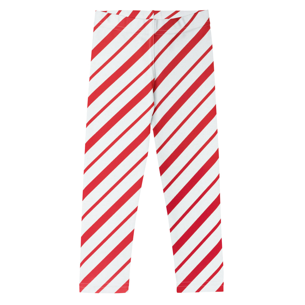 Kids Red Candy Cane Stripe Buttery Soft Leggings