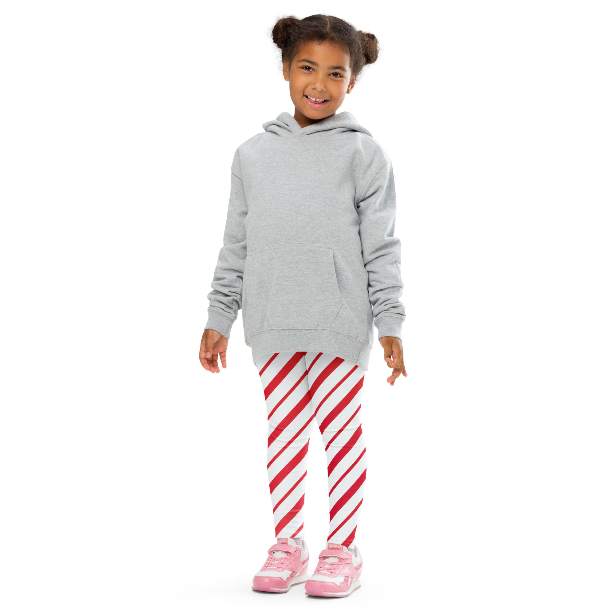 Kids Red Candy Cane Stripe Buttery Soft Leggings
