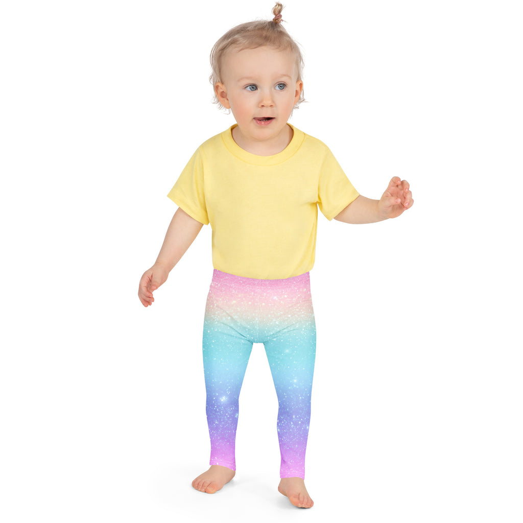 Girls Faux Sparkle Effect Rainbow Buttery Soft Leggings