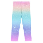 Girls Faux Sparkle Effect Rainbow Buttery Soft Leggings