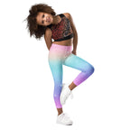 Girls Faux Sparkle Effect Rainbow Buttery Soft Leggings