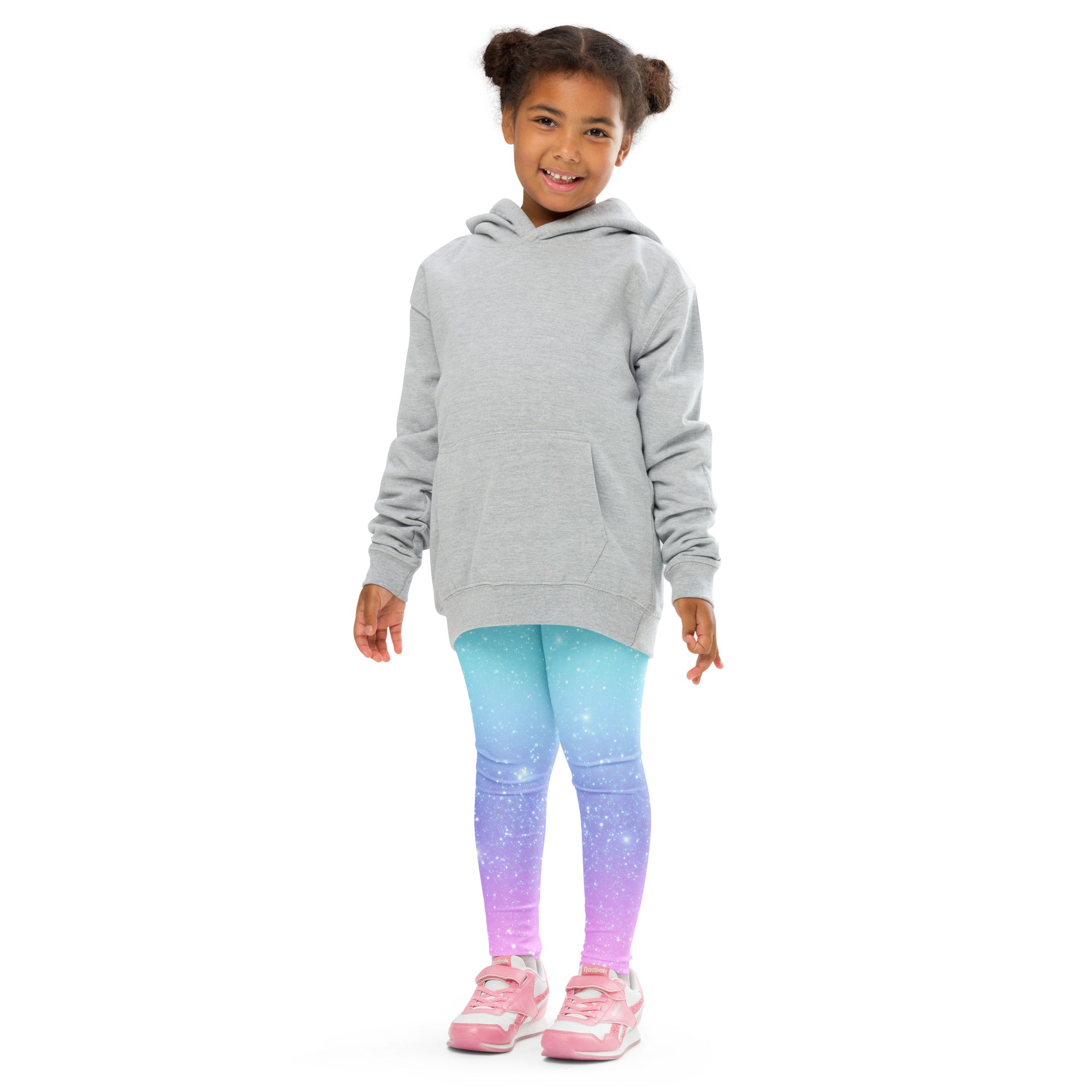 Girls Faux Sparkle Effect Rainbow Buttery Soft Leggings