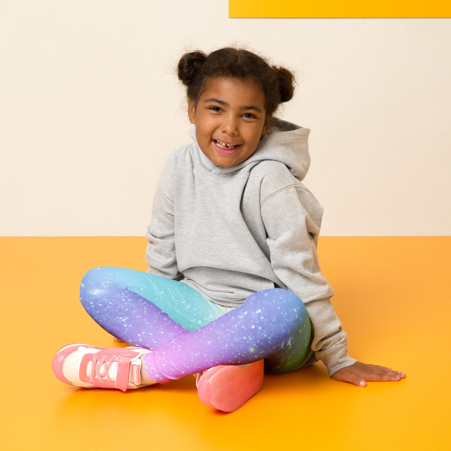 Girls Faux Sparkle Effect Rainbow Buttery Soft Leggings