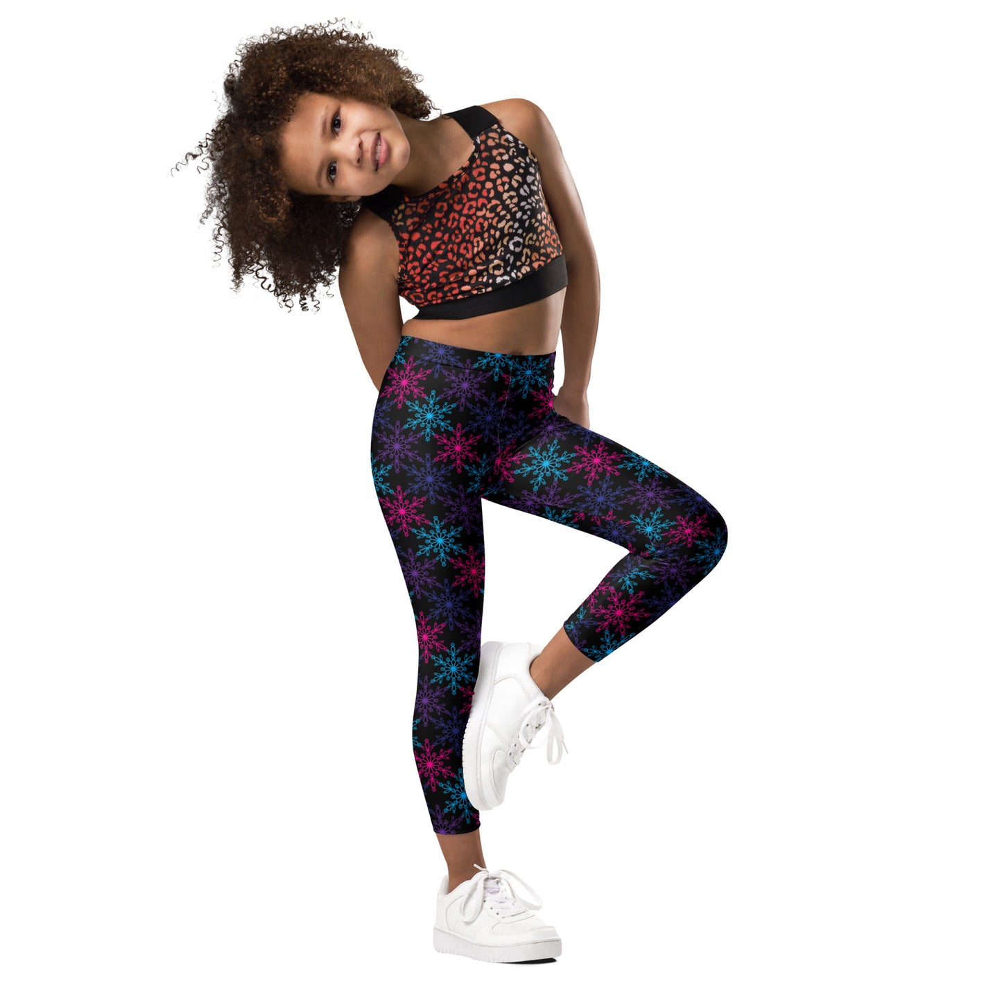 Girls Neon Snowflake Buttery Soft Leggings