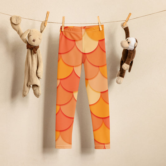 Girls Orange Mermaid Buttery Soft Leggings