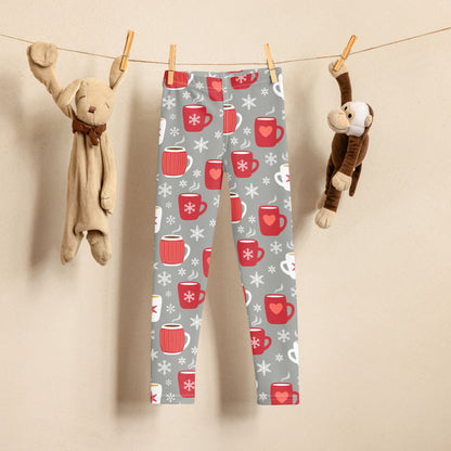 Kids Cozy Hot Cocoa Themed Buttery Soft Leggings