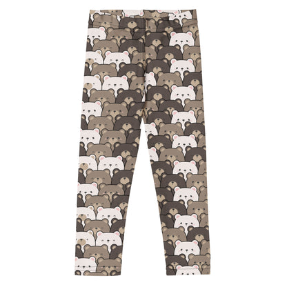 Kids Brown Bear Print Buttery Soft Leggings