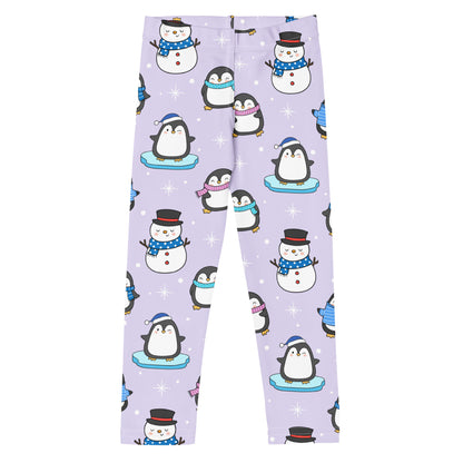 Girls Winter Penguin & Snowman Buttery Soft Leggings