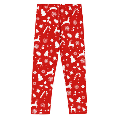 Kids Red Christmas Pattern Buttery Soft Leggings