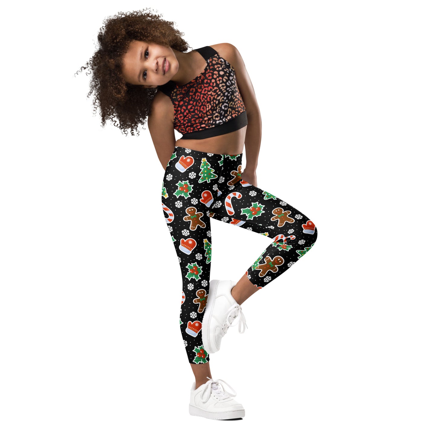 Kids Gingerbread Themed Christmas Buttery Soft Leggings
