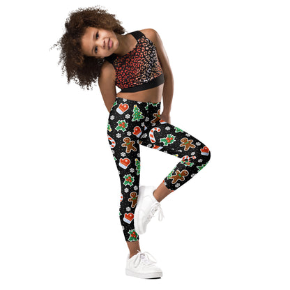 Kids Gingerbread Themed Christmas Buttery Soft Leggings