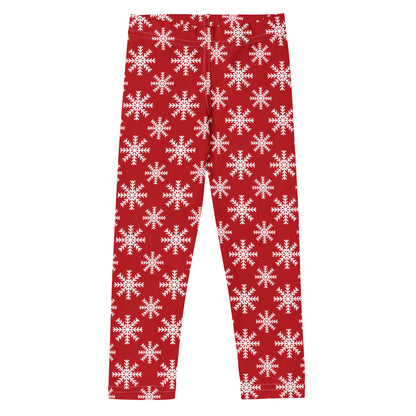 Kids Red Snowflake Christmas Buttery Soft Leggings