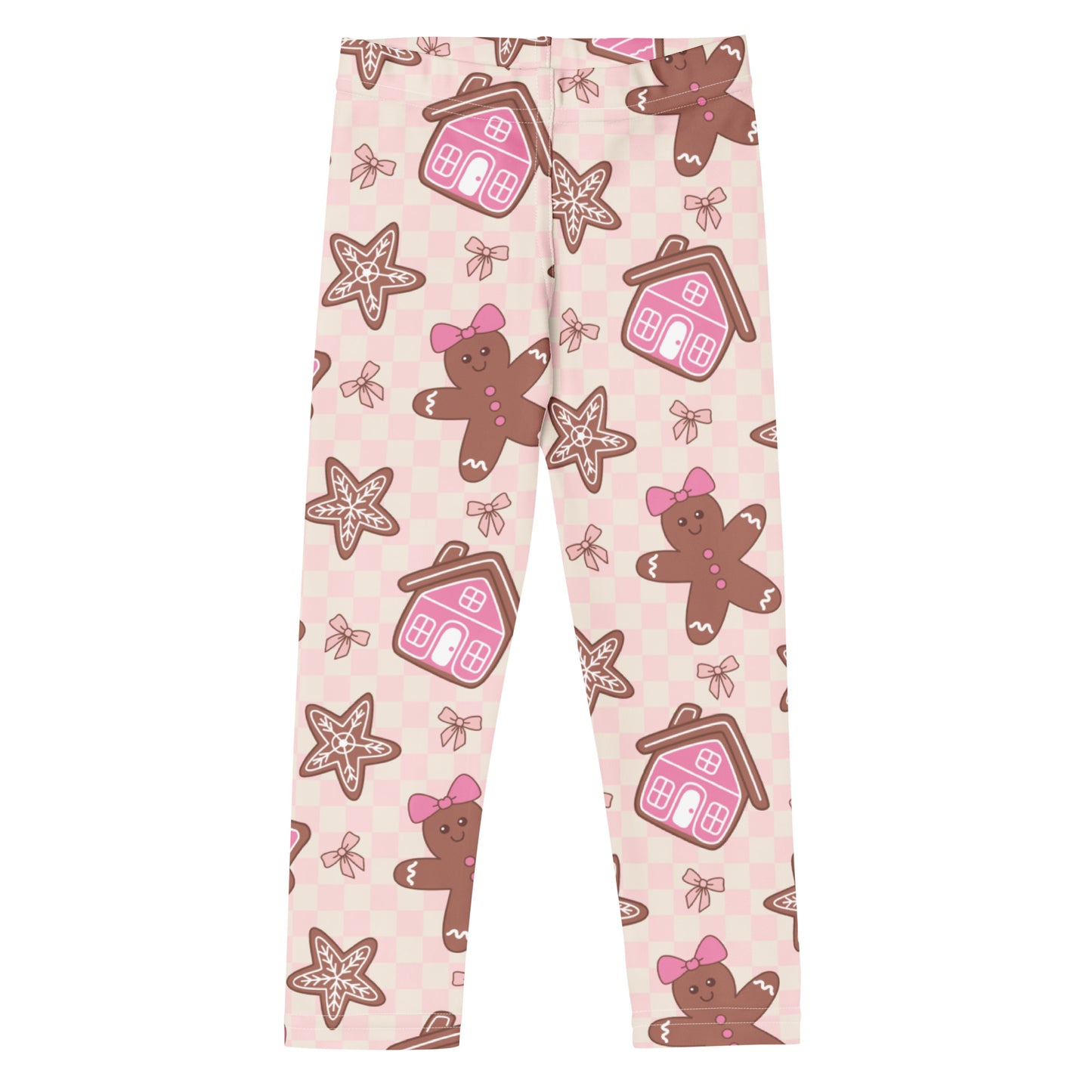 Girls Pink Gingerbread Christmas Buttery Soft Leggings