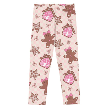 Girls Pink Gingerbread Christmas Buttery Soft Leggings