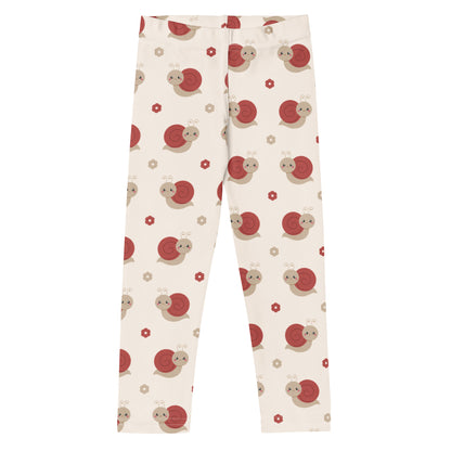 Girls Red Snail Buttery Soft Leggings