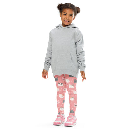 Girls Pink Cat Buttery Soft Leggings