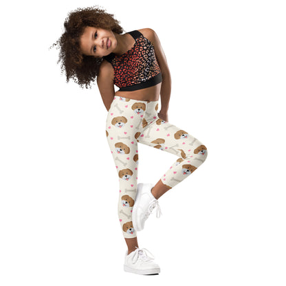 Girls Puppy Print Buttery Soft Leggings