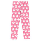 Girls Pink Paw Print Buttery Soft Leggings