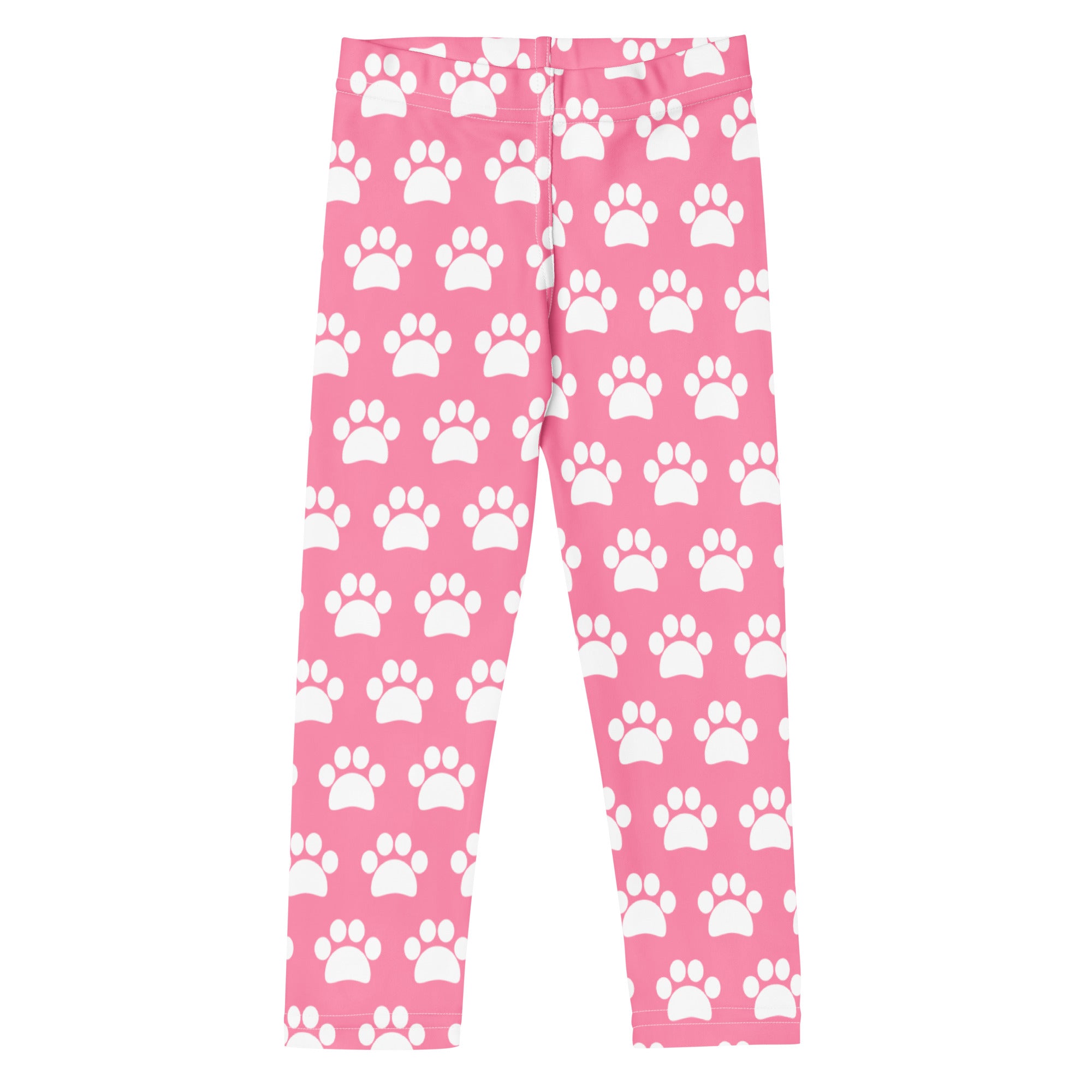 Girls Pink Paw Print Buttery Soft Leggings