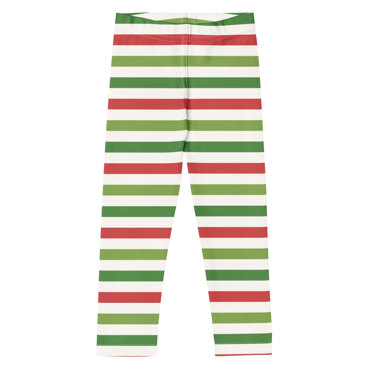 Kids Red & Green Striped Christmas Buttery Soft Leggings