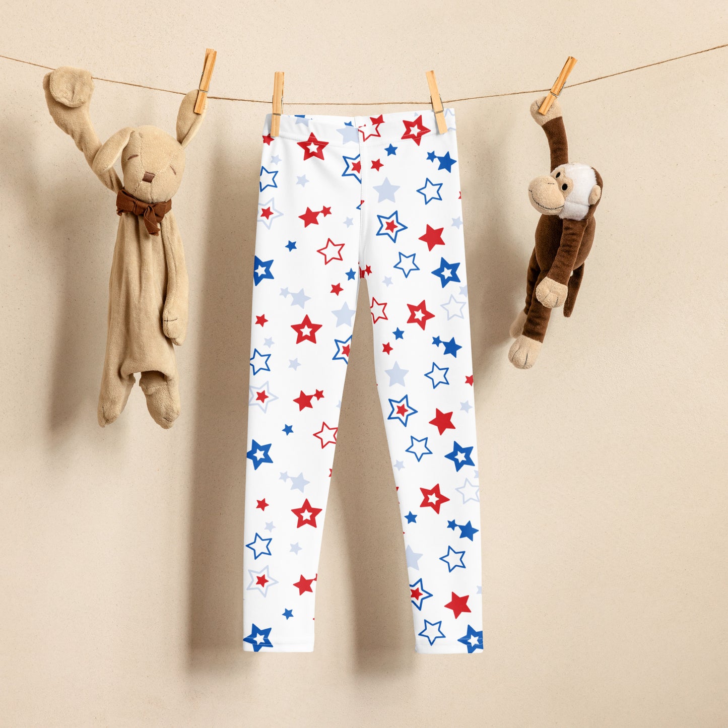 Kids Red, White & Blue Stars Buttery Soft Leggings