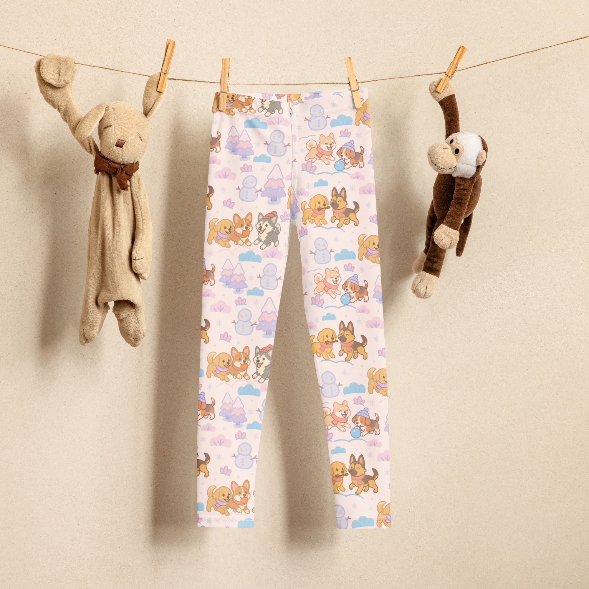 Kids Winter Puppies Buttery Soft Leggings