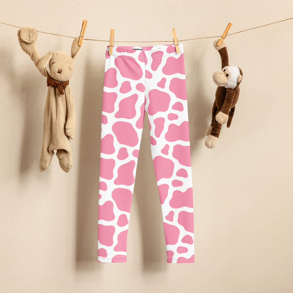 Girls Pink Cow Print Buttery Soft Leggings