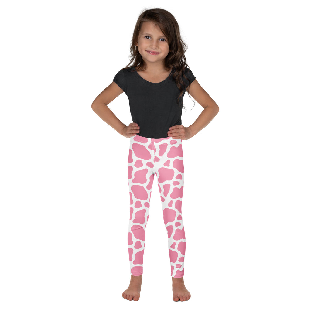 Girls Pink Cow Print Buttery Soft Leggings