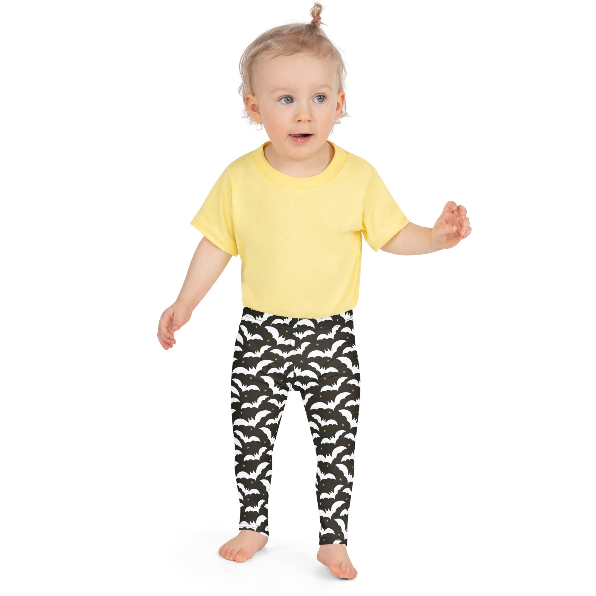Girls Bat Halloween Leggings - Warm, Buttery Soft & Stretchy